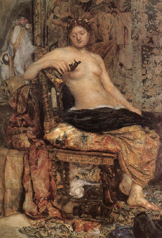 Female Model in a Renaissance setting, Mikhail Vrubel